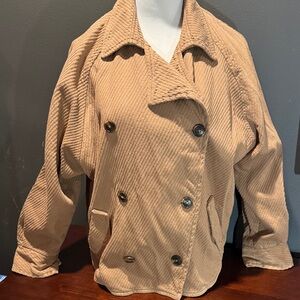 Women's Free People Tan Double-Breasted Jacket